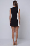 Shawl Lapel Black and White Slim Fit Work Dress