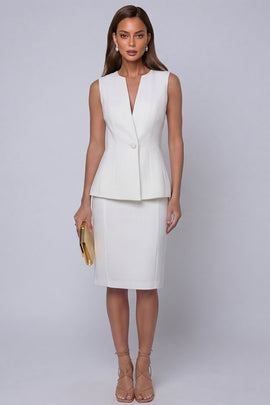 Ivory 2 Piece Single Breasted Business Suits