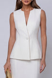 Ivory 2 Piece Single Breasted Business Suits