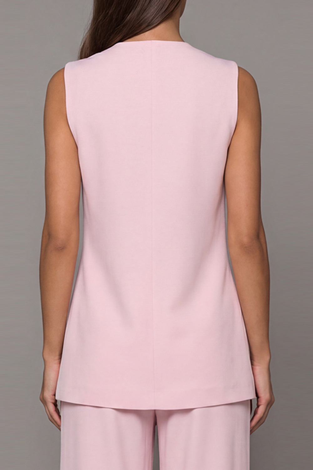 Pink Shawl Lapel 2 Piece Wide Leg Business Suits with Sash