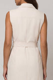 Ivory Double Breasted Peak Lapel Short Slim Fit Blazer Dress with Belt