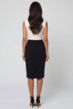 Black and White Color Block Patchwork Shawl Lapel Single Breasted Work Dress