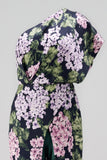 Dark Green Floral One Shoulder Long Mother of the Bride Pantsuits with Pockets