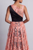 Sparkly Watermelon Mermaid Long Floral Mother of the Bride Dress with Cape