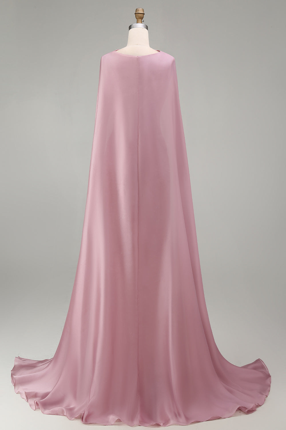 Sparkly Pink Mermaid Strapless Basque Waist Long Beaded Floral Pageant Dress with Cape