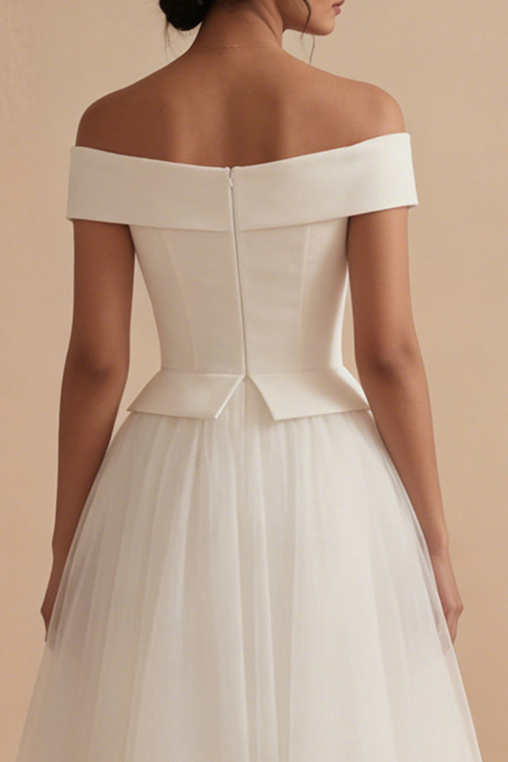 White Maxi Off the Shoulder A Line Boho Wedding Dress