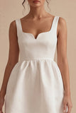 Thick Straps White Short A Line Graduation Dress