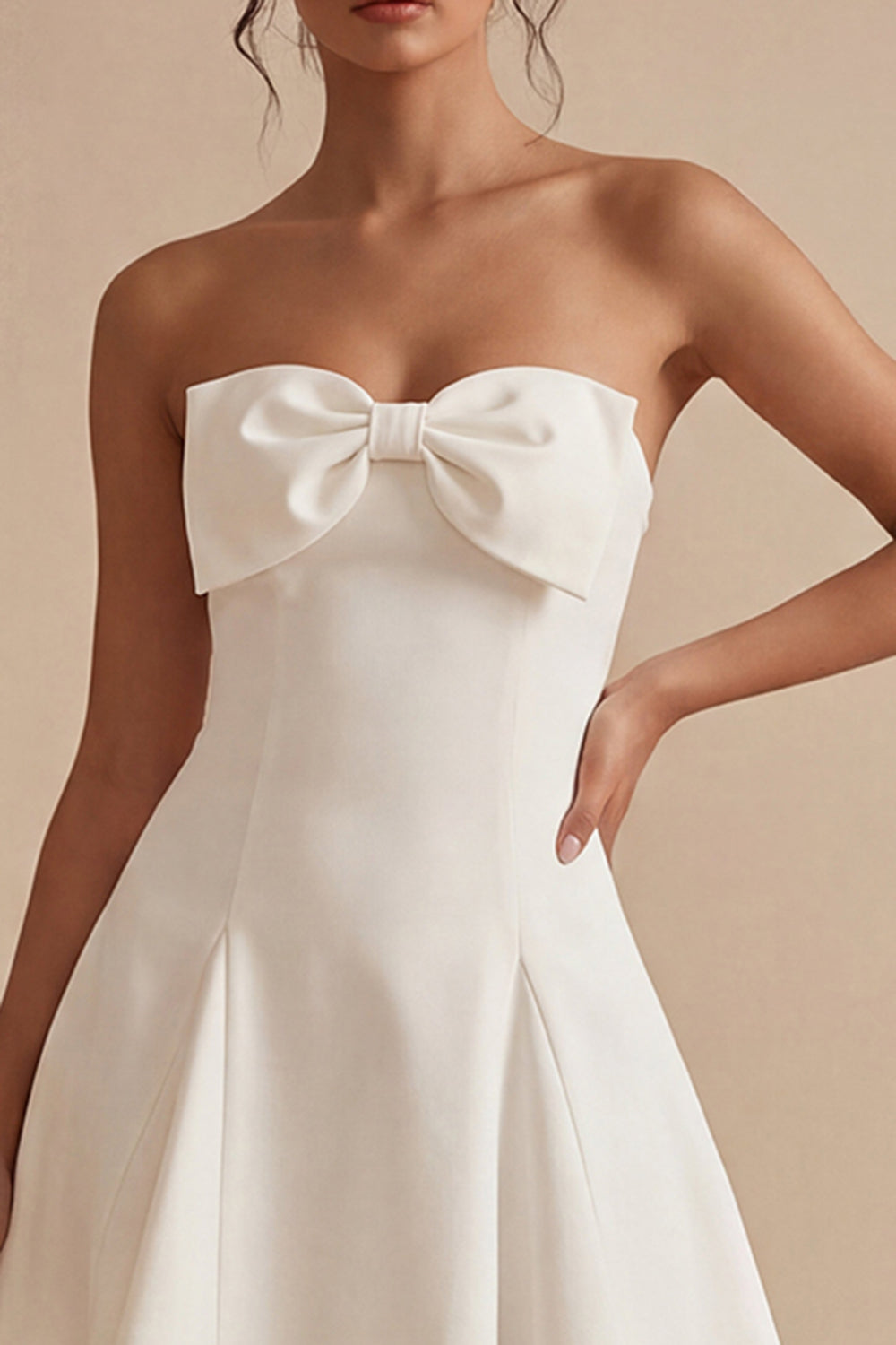 ZAPAKASA Women Short Graduation Dress with Bow A Line Strapless Little
