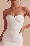 Simple Floral Sweetheart White Tight Short Graduation Dress