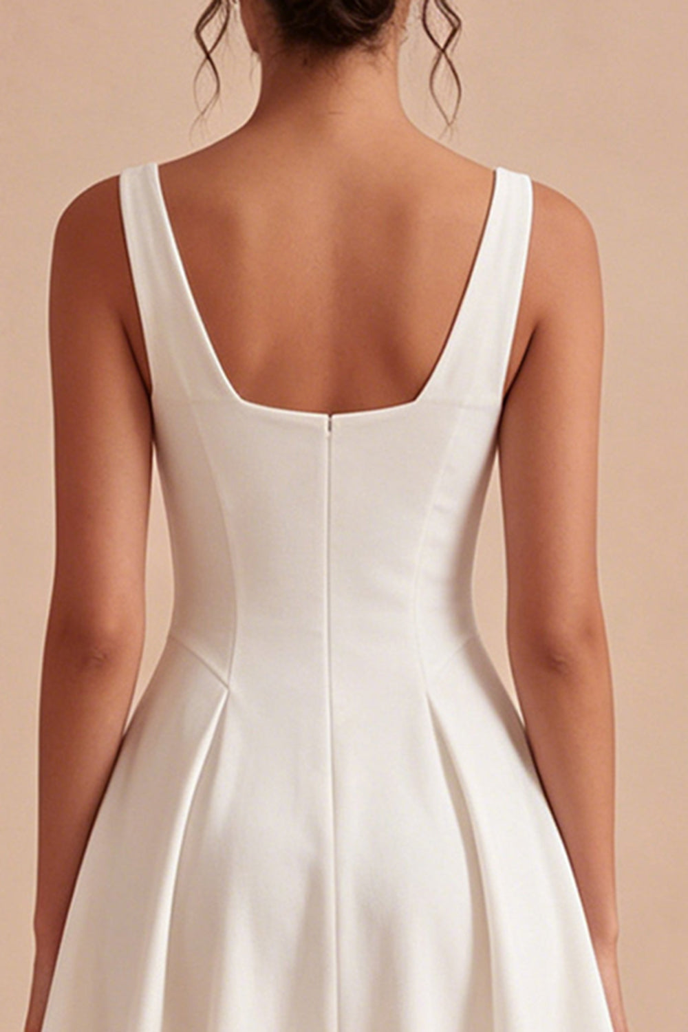 Simple Cowl Neck White Short A Line Graduation Dress
