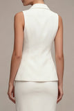 2 Piece Notched Lapel Ivory Slim Fit Single Breasted Midi Business Suits