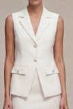 White Short 2 Piece Notched Lapel Slim Fit Single Breasted Business Suits
