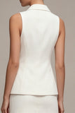 2 Piece Notched Lapel Slim Fit White Short Single Breasted Business Suits