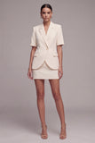 Half Sleeves Ivory 2 Piece Peak Lapel Single Breasted Business Suits
