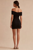 Halter Simple Black Tight Little Black Dress