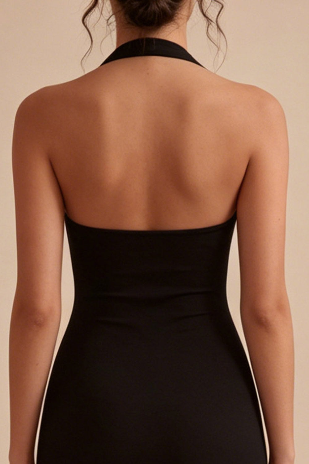 Halter Backless Tight Little Black Dress