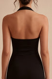 Halter Backless Tight Little Black Dress