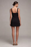 Thick Straps Tight Little Black Dress with Bow