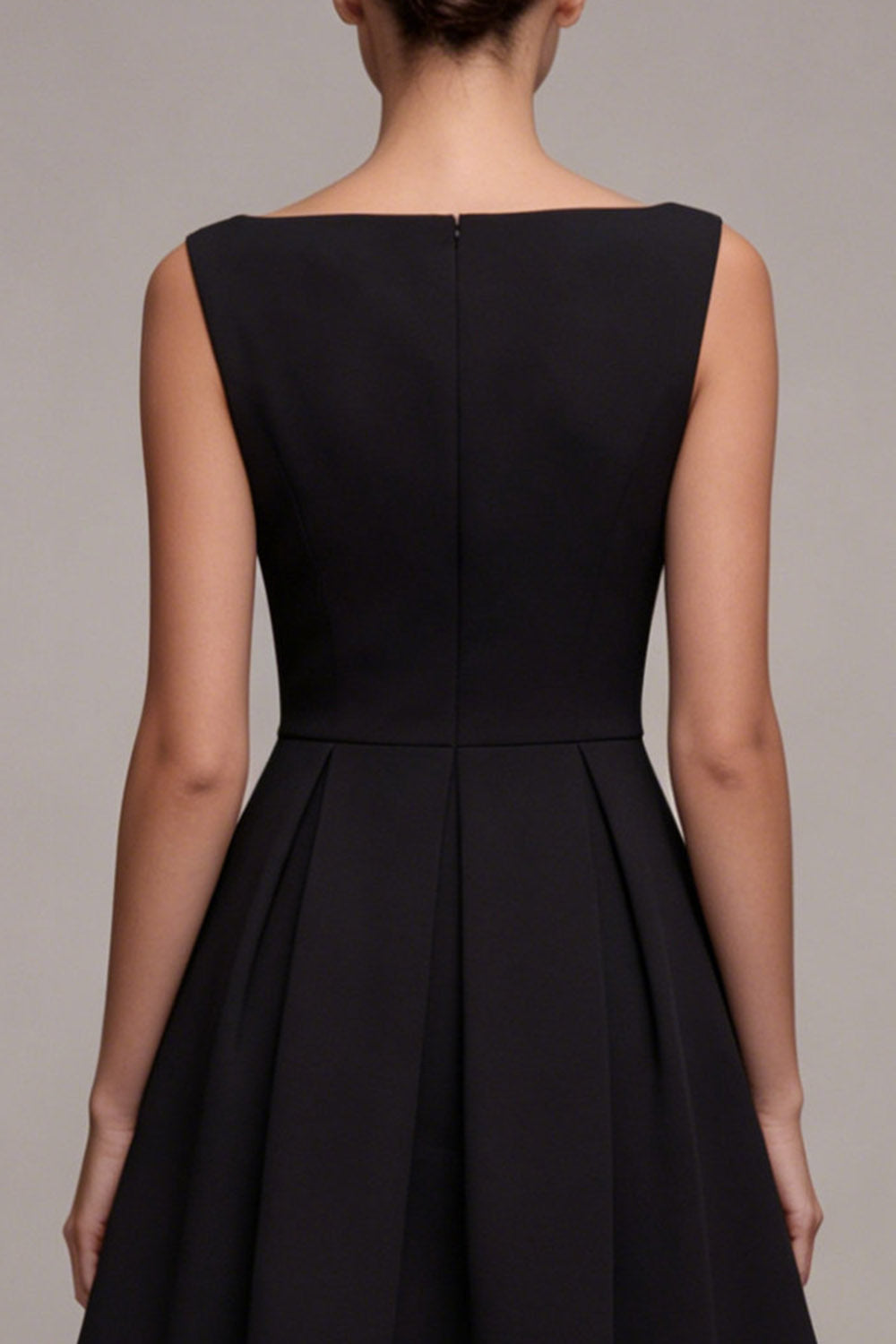 Simple A Line Boat Neck Little Black Dress