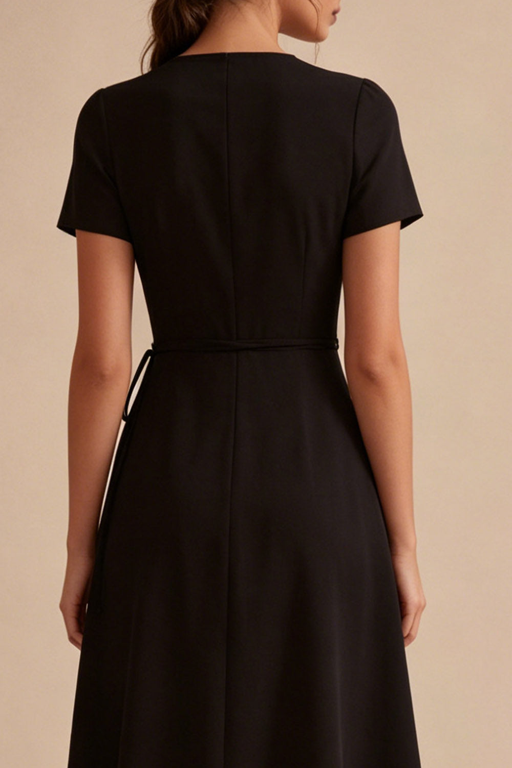 Zapakasa Women High Low Little Black Dress with Pockets V-Neck Short