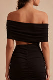 Cut Out Off the Shoulder Tight Little Black Dress