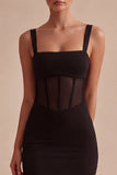 Corset Square Neck Tight Little Black Dress