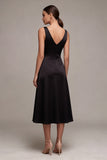 A Line Midi V-Neck Backless Formal Dress