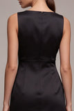 Keyhole Boat Neck Tight Little Black Dress