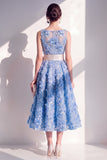 Purple Boat Neck Floral A Line Maxi Wedding Guest Dress with Bow