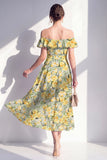 Maxi Pink Flower A Line Beach Wedding Guest Dress with Ruffles