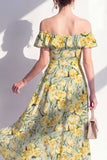 Maxi Pink Flower A Line Beach Wedding Guest Dress with Ruffles