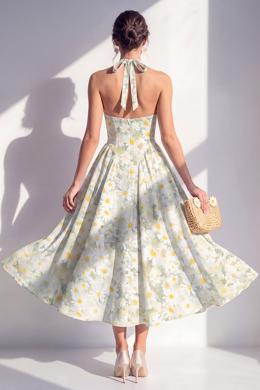 Zapakasa Women Light Green Floral Maxi Beach Wedding Guest Dress A Line Halter Summer Dress Zapakasa Women Light Green Floral Maxi Beach Wedding Guest Dress A Line Halter Summer Dress