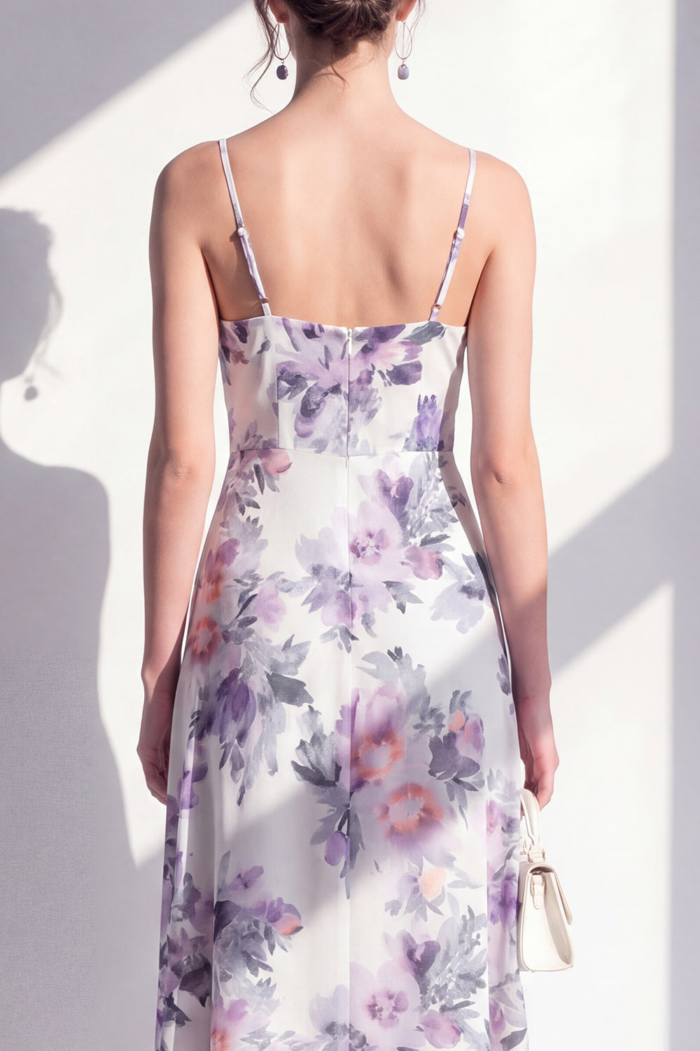 Pink Flower Ruffled Sheath Beach Wedding Guest Dress with Slit