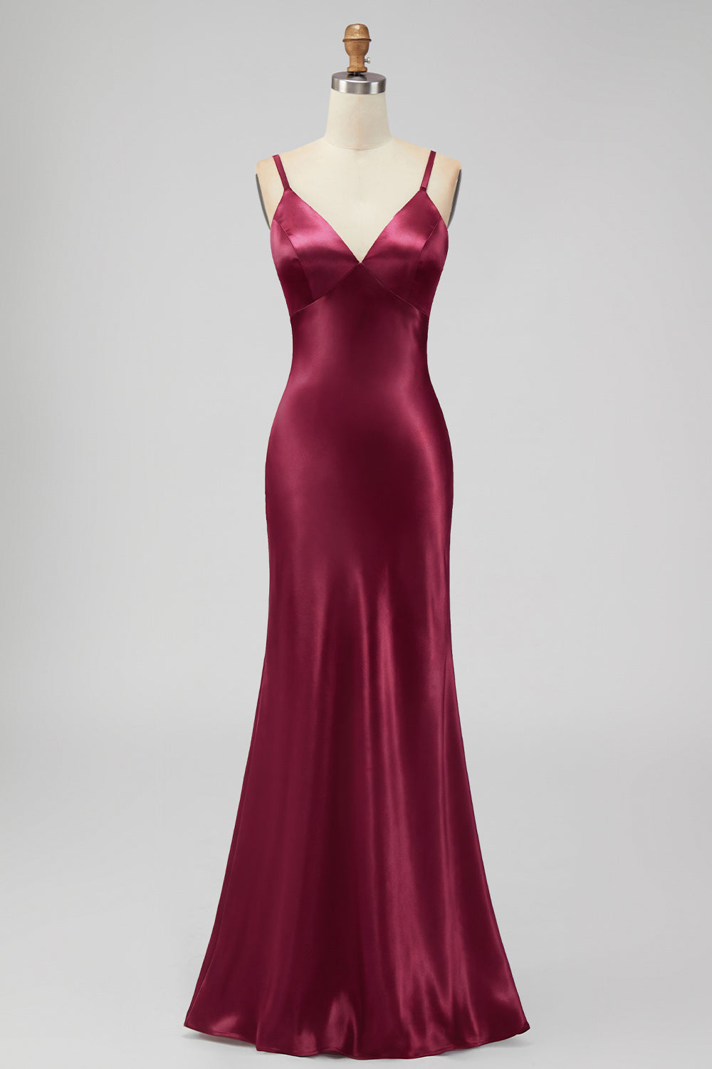 Butter Yellow Spaghetti Straps Long Mermaid Bridesmaid Dress