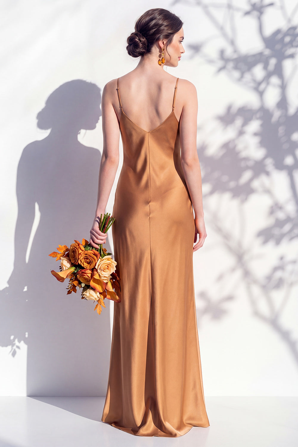 Butter Yellow Spaghetti Straps Long Mermaid Bridesmaid Dress