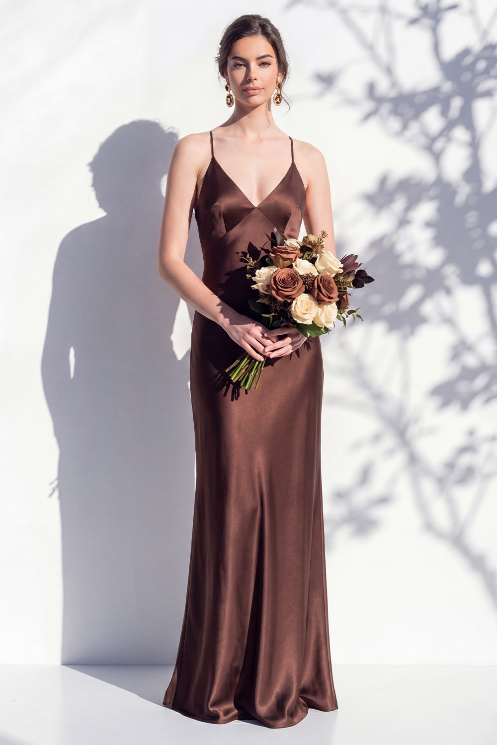 Butter Yellow Spaghetti Straps Long Mermaid Bridesmaid Dress