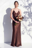 Butter Yellow Spaghetti Straps Long Mermaid Bridesmaid Dress