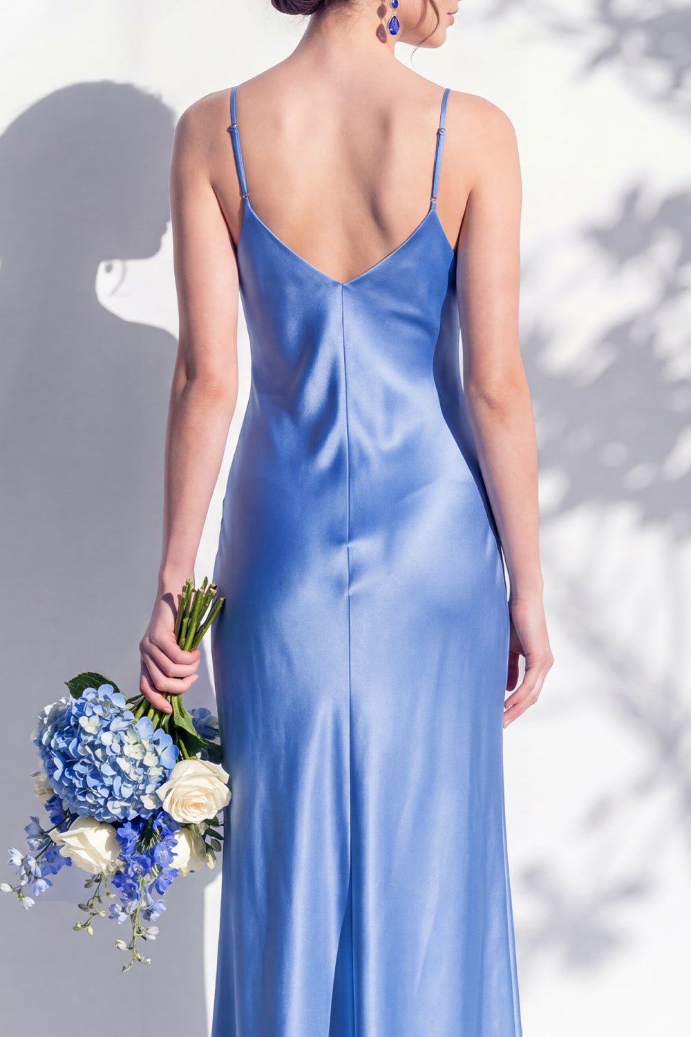 Butter Yellow Spaghetti Straps Long Mermaid Bridesmaid Dress