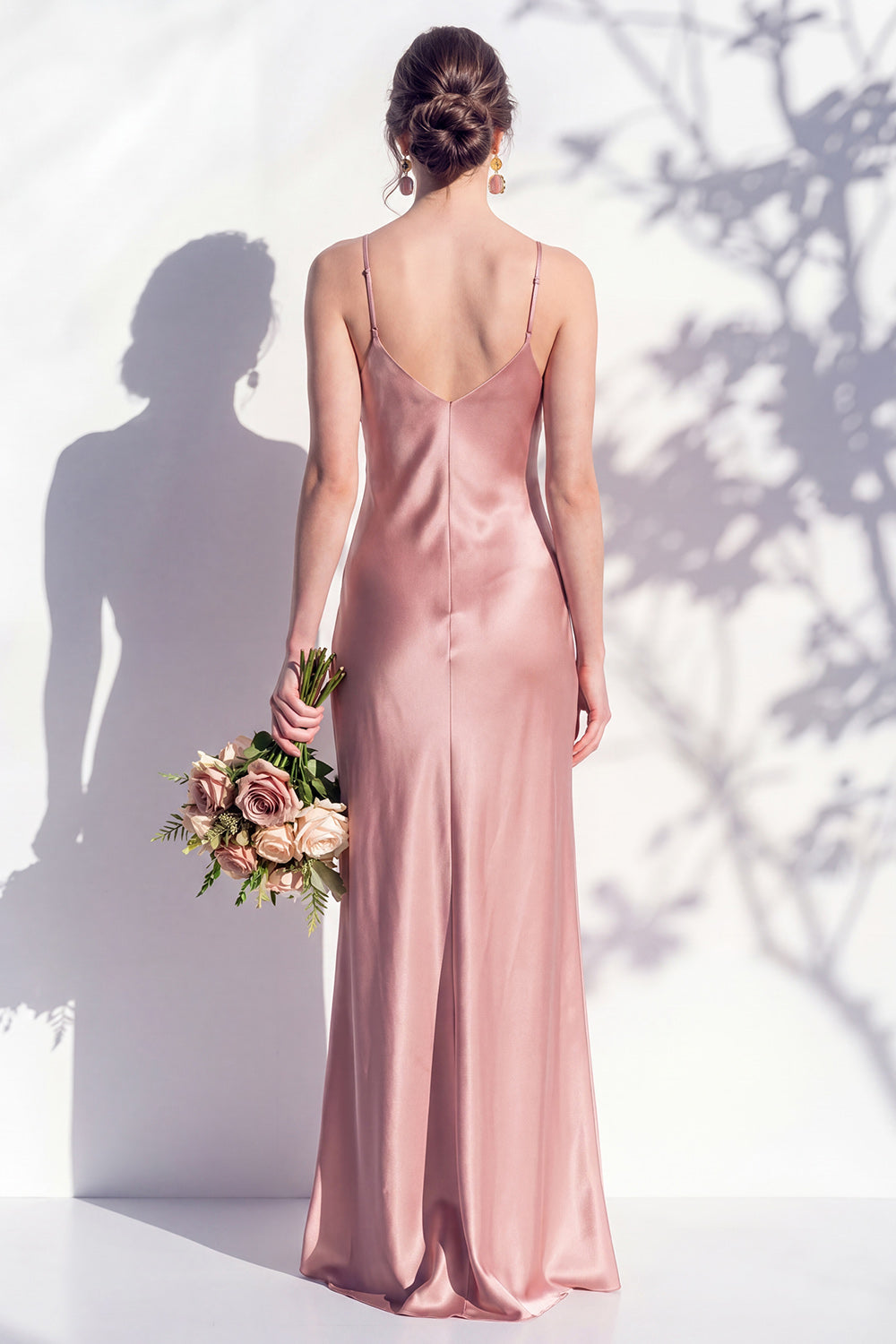 Butter Yellow Spaghetti Straps Long Mermaid Bridesmaid Dress