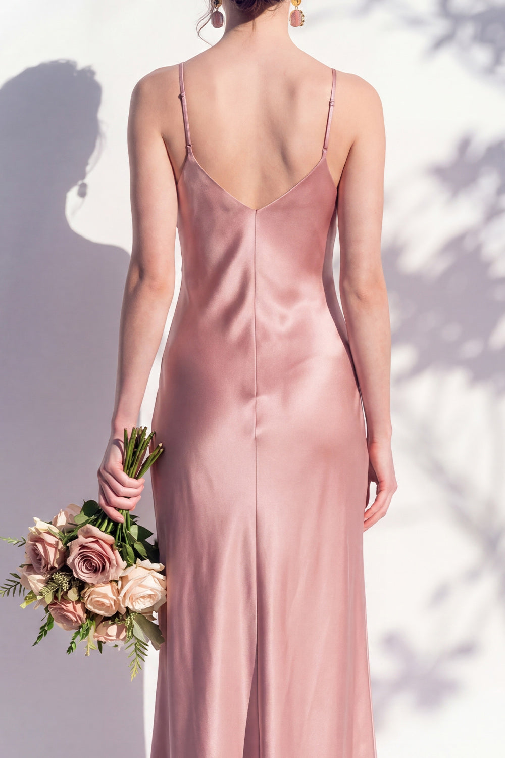 Butter Yellow Spaghetti Straps Long Mermaid Bridesmaid Dress