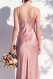Butter Yellow Spaghetti Straps Long Mermaid Bridesmaid Dress
