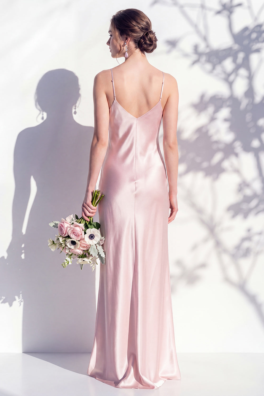 Butter Yellow Spaghetti Straps Long Mermaid Bridesmaid Dress