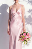 Butter Yellow Spaghetti Straps Long Mermaid Bridesmaid Dress