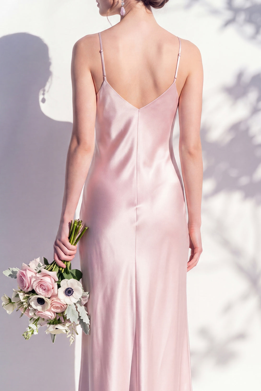Butter Yellow Spaghetti Straps Long Mermaid Bridesmaid Dress