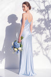 Butter Yellow Spaghetti Straps Long Mermaid Bridesmaid Dress