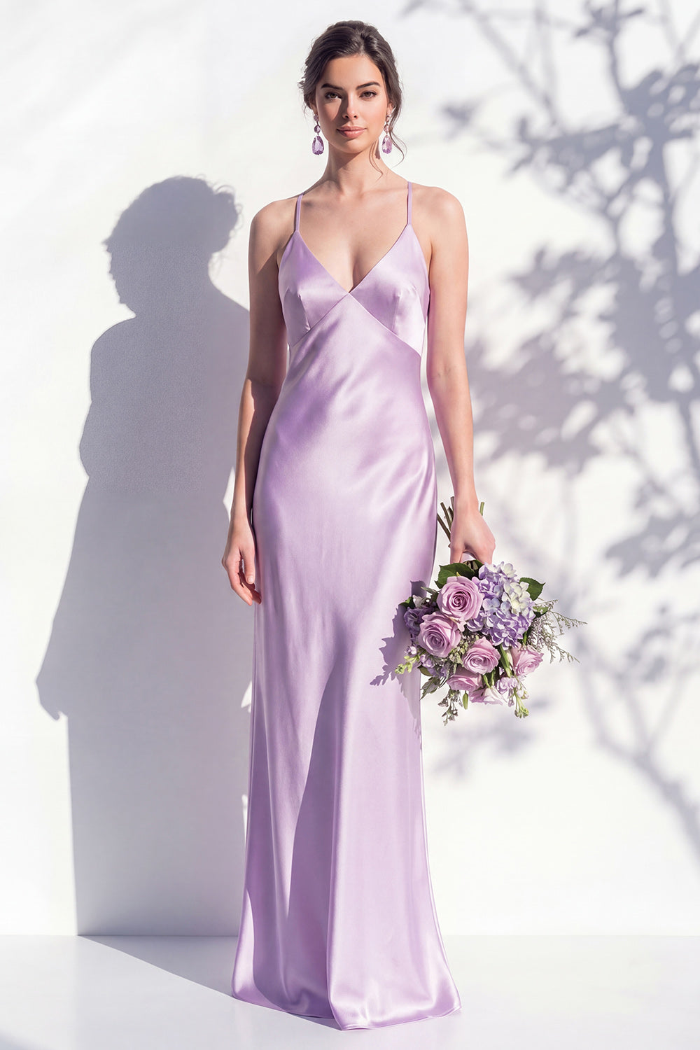 Butter Yellow Spaghetti Straps Long Mermaid Bridesmaid Dress