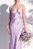 Butter Yellow Spaghetti Straps Long Mermaid Bridesmaid Dress