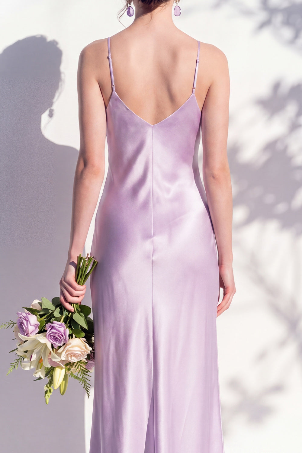 Butter Yellow Spaghetti Straps Long Mermaid Bridesmaid Dress