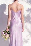 Butter Yellow Spaghetti Straps Long Mermaid Bridesmaid Dress
