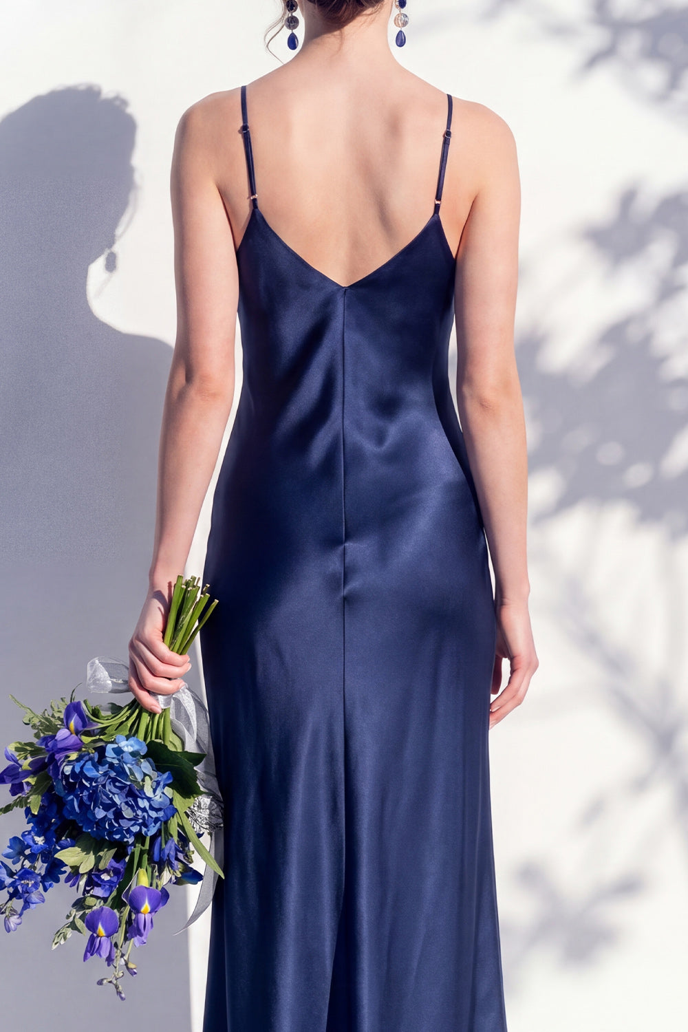 Butter Yellow Spaghetti Straps Long Mermaid Bridesmaid Dress